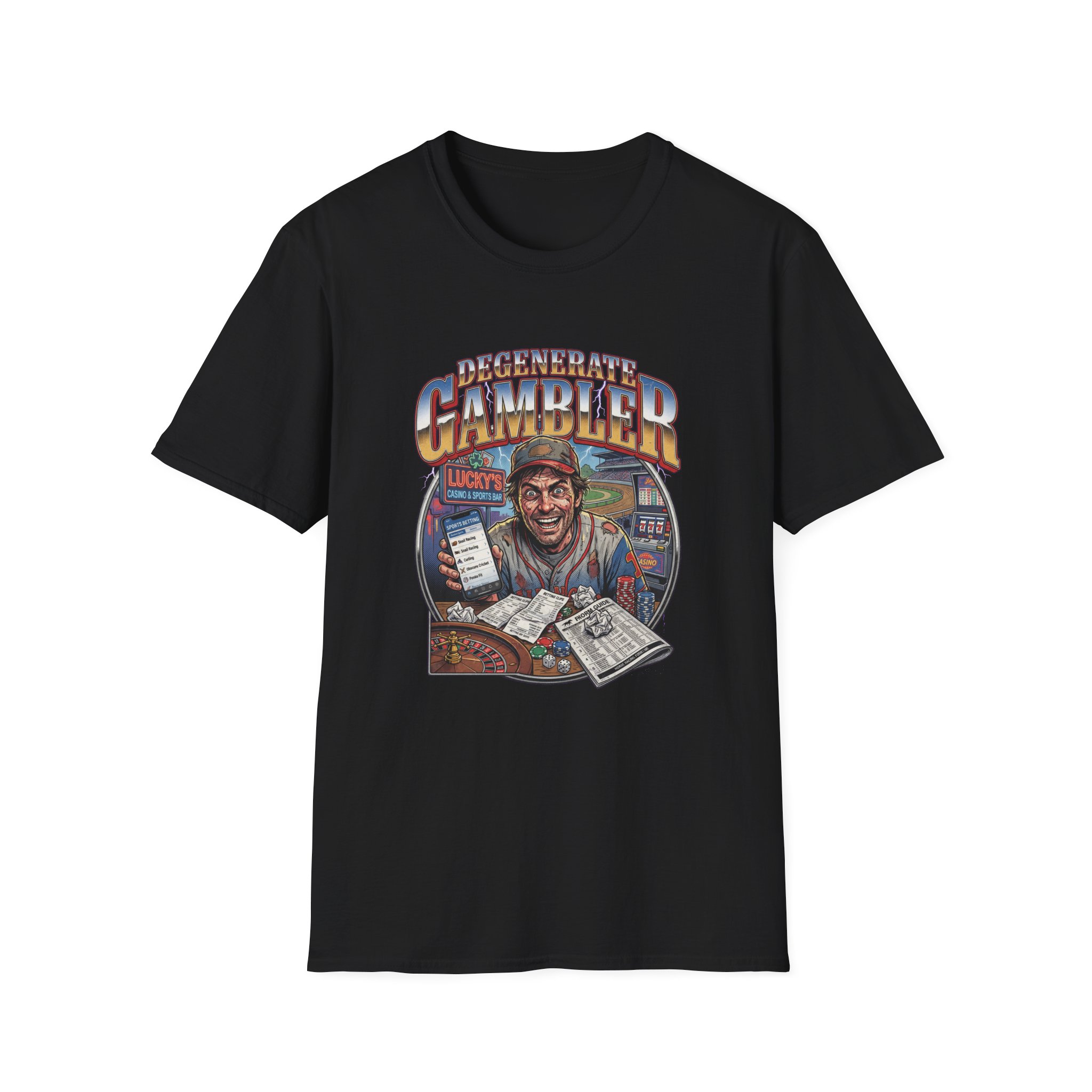 Degenerate Gambler Graphic T Shirt | Graphic Tshirts About “Degenerate Gambler”, Meme Humour & Unhinged Sports Betting