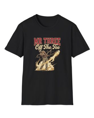 MR THREE OFF THE TEE Graphic T Shirt | Graphic Tshirts About Golf, Funny Golf Gift & YouTube Golf Tee