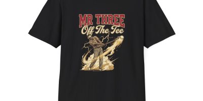 MR THREE OFF THE TEE Graphic T Shirt | Graphic Tshirts About Golf, Funny Golf Gift & YouTube Golf Tee
