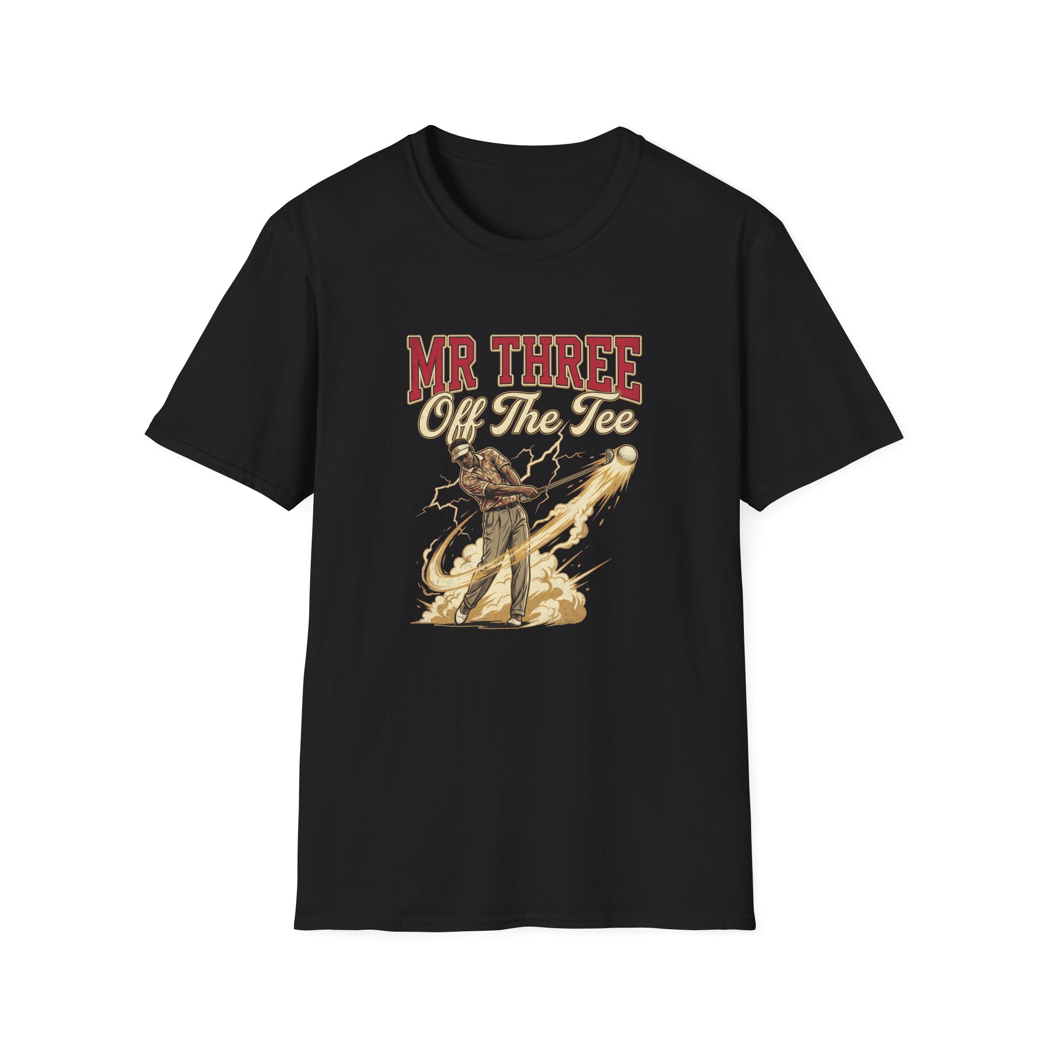 MR THREE OFF THE TEE Graphic T Shirt | Graphic Tshirts About Golf, Funny Golf Gift & YouTube Golf Tee