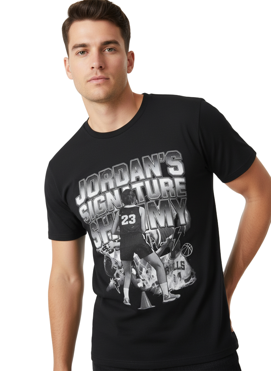 JORDAN’S SIGNATURE SHIMMY Graphic T Shirt | Jordan’s Signature Shimmy Tshirt, Tshirts About Memes & Iconic Basketball Moment Tee - Image 2