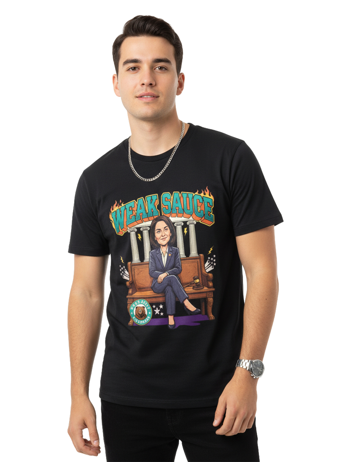 WEAK SAUCE Graphic T Shirt | Tshirts About Congress, Funny Politics Tshirt & Viral Political Quote Tee - Image 2